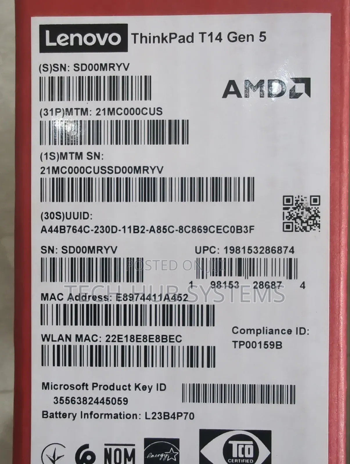 New Laptop Lenovo ThinkPad T14 16GB AMD Ryzen 7 SSD 512GB
