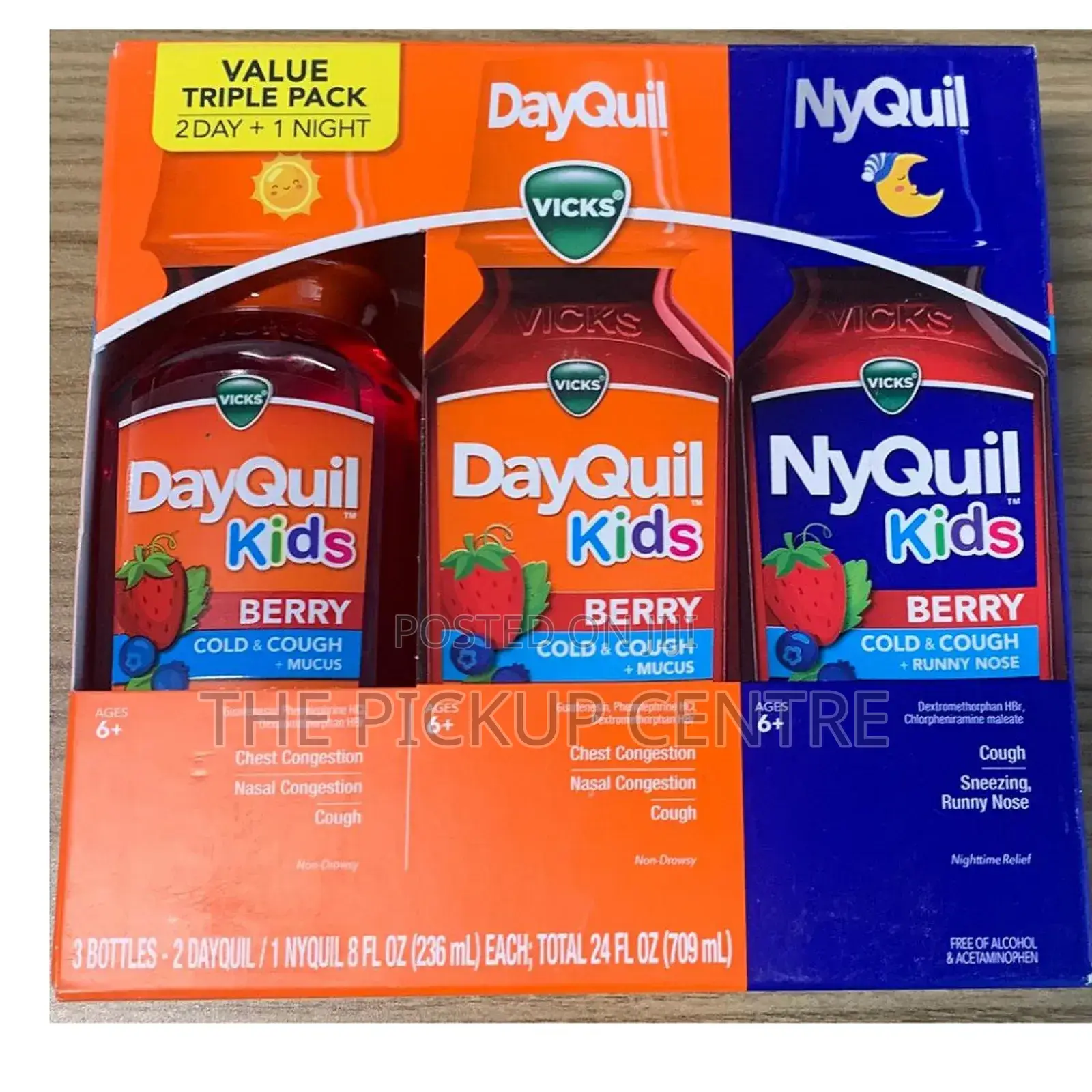 3 Pack Vicks Dayquil Nyquil Kids Berry Cold Cough Medicine
