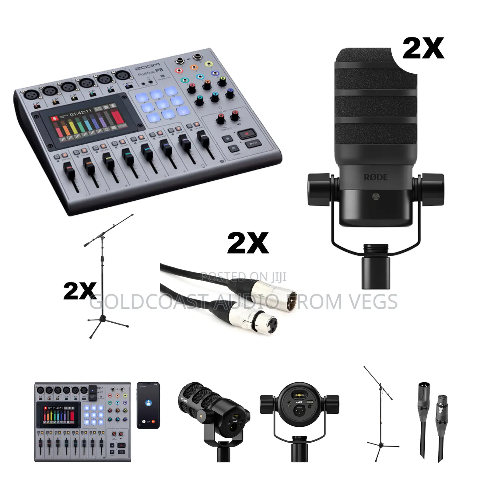 Zoom Podtrak P8 Podmic 2-Person Podcast Kit