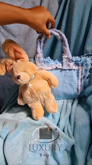 Custom-Made Luxury Denim Handbag With Teddy Detail – Limited Piece