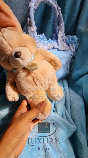 Custom-Made Luxury Denim Handbag With Teddy Detail – Limited Piece