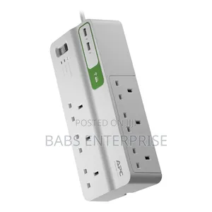 Apc Surge Arrest Essential Surge Protector Ac 230v 8output Pm6u-Uk