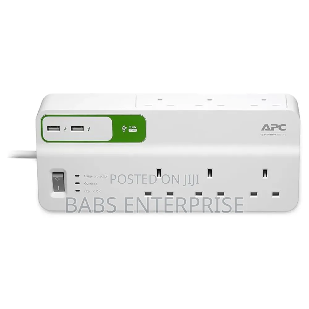 Apc Surge Arrest Essential Surge Protector Ac 230v 8output Pm6u-Uk