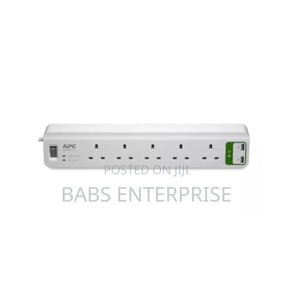 Apc Essential Surge Arrest 5 Outlets 2port Usb Charger 230v Uk Pm5u-Uk