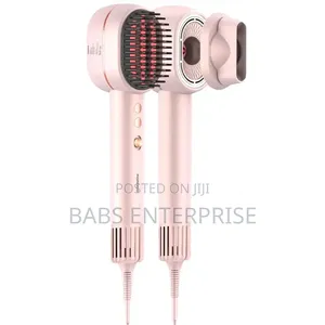 Porodo 2-In1 Hair Dryer Straightener Brush Smart Temperature Control