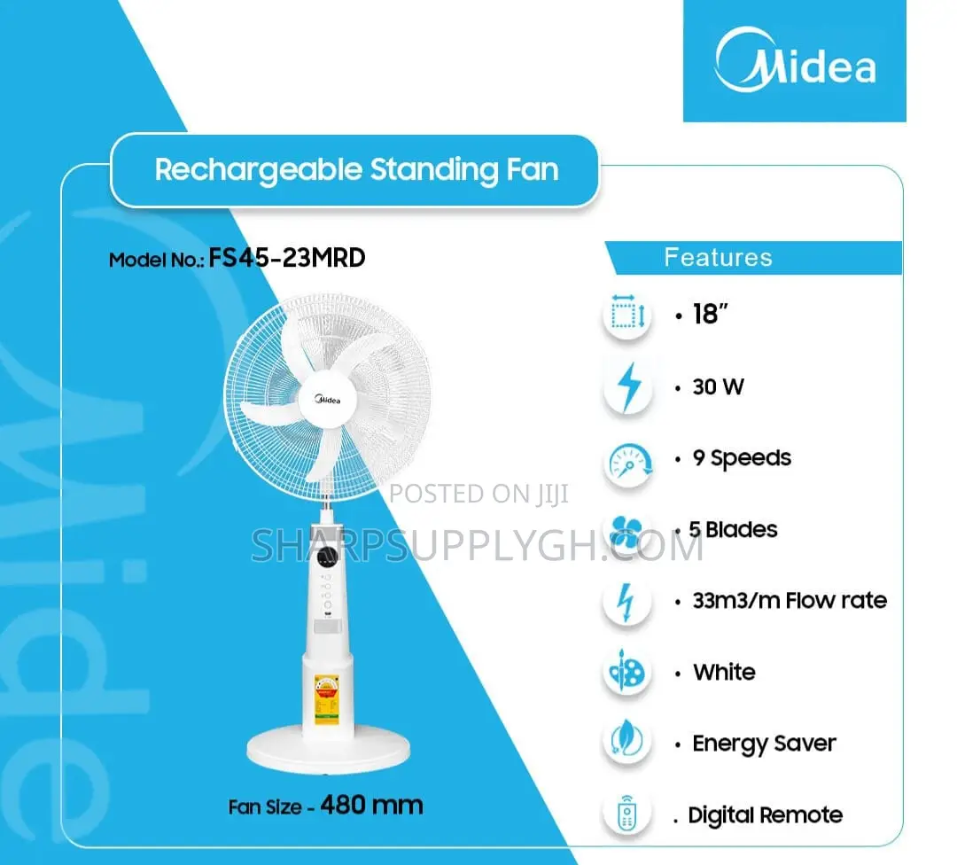 Midea Rechargeable Standing Fan