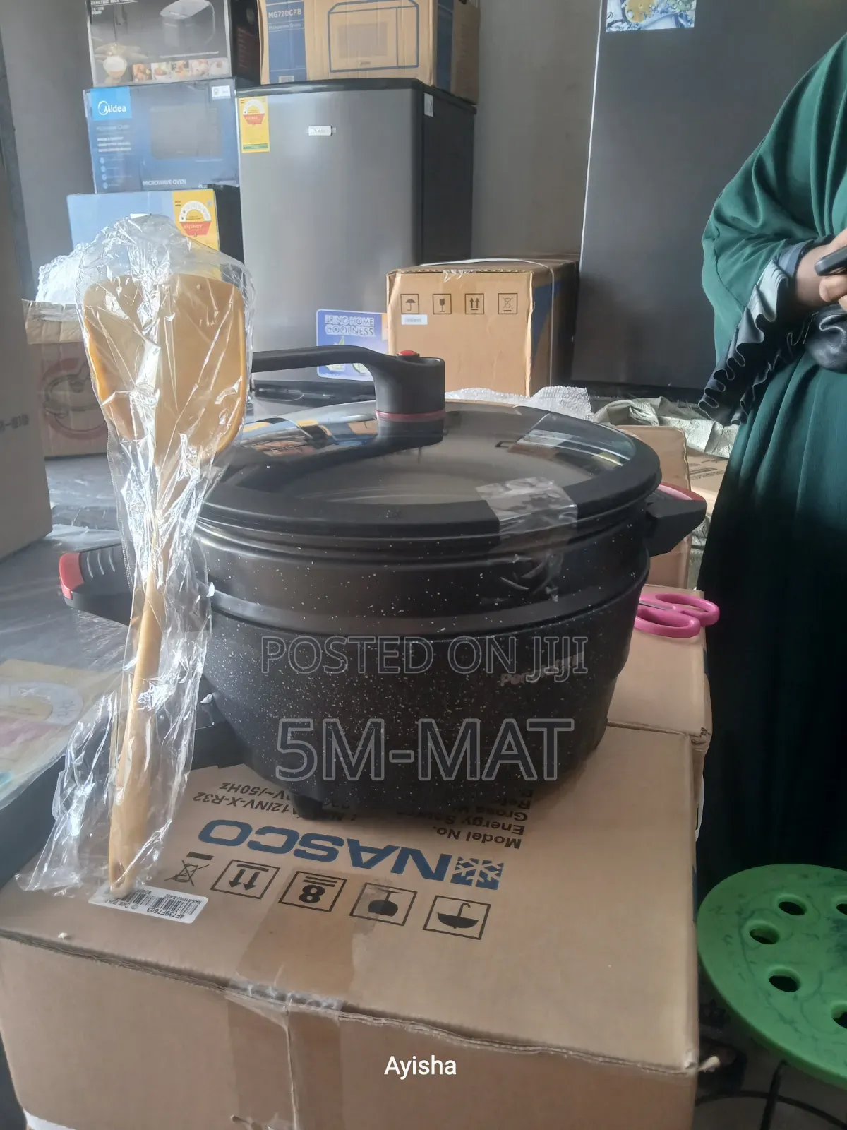 Micro-Pressure Electric Cooking Pot Non-Stick With Steamer and Spoon
