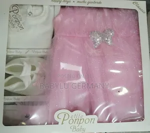 Pink Baby Dress Gift Set for Newborn to 4 Months Old