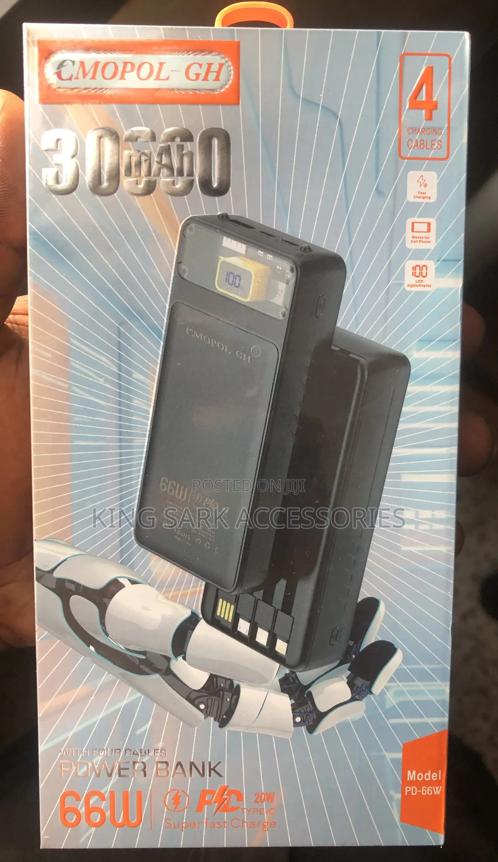 Cmopol-Gh 30,000mah 66w Super Fast Charge Power Bank (Pd-66w)
