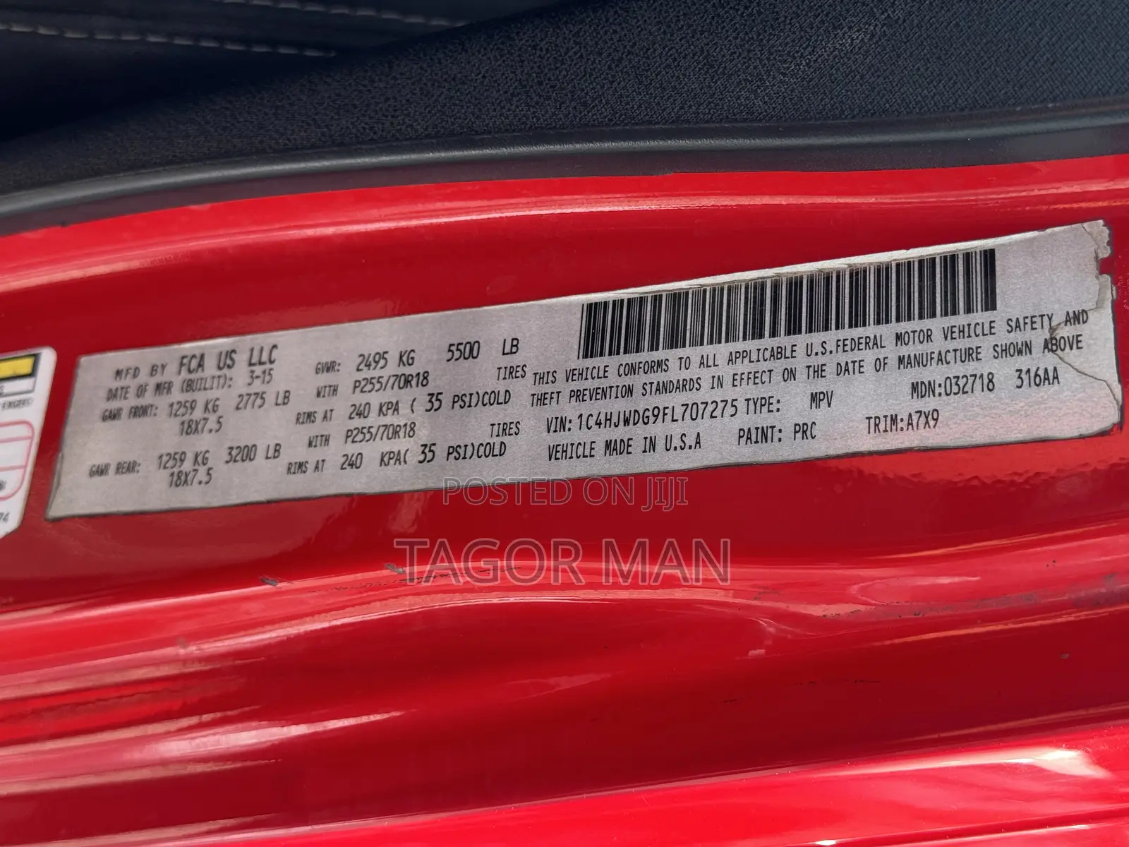 Jeep Wrangler 2015 Red