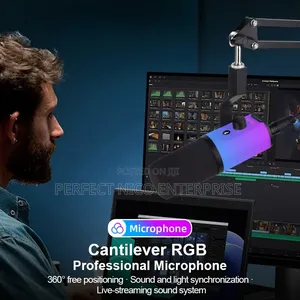 Zx-777 Professional Usb Condenser Microphone With RGB Light