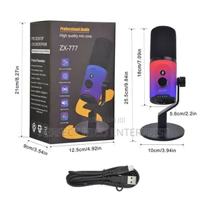Zx-777 Professional Usb Condenser Microphone With RGB Light