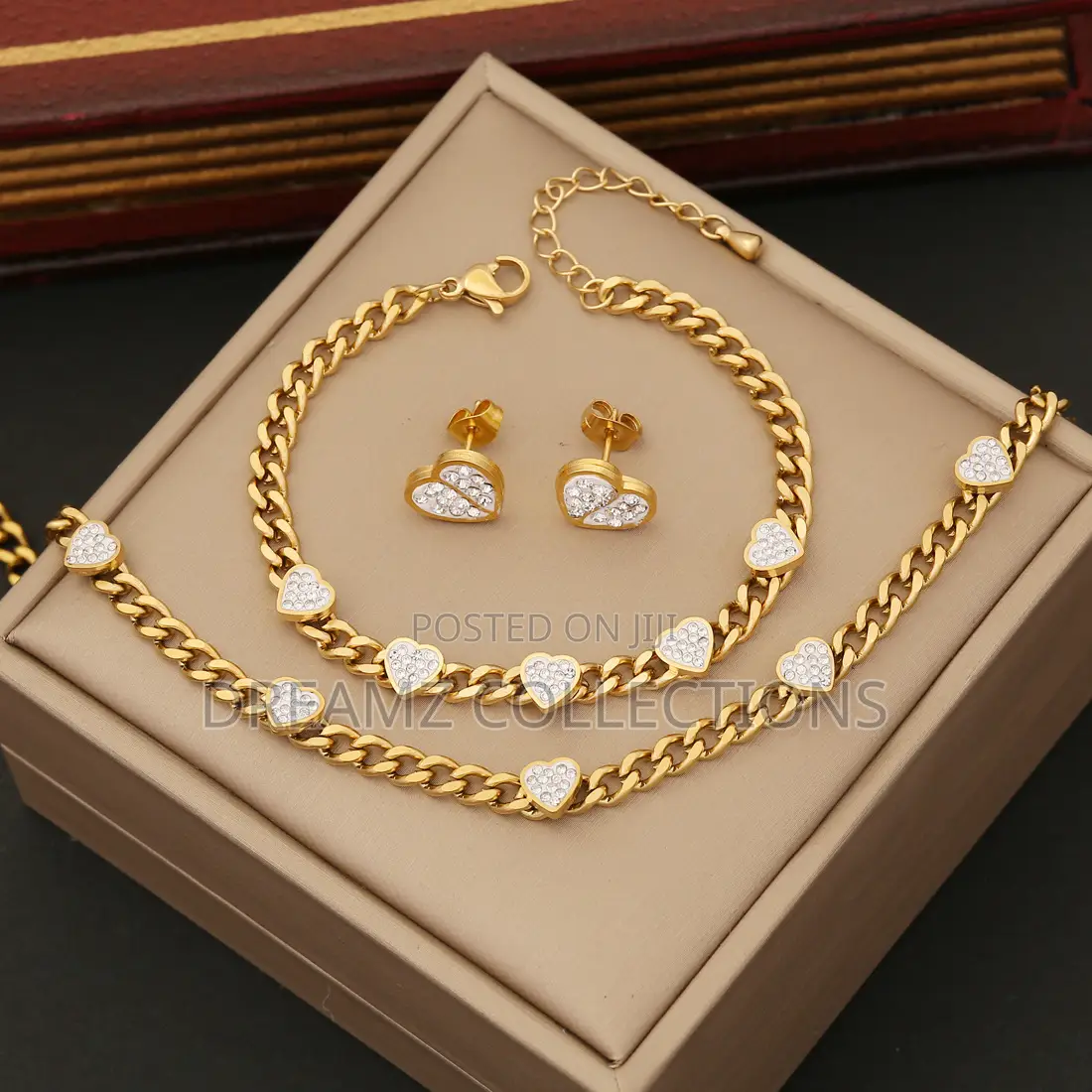 Heart Charm Jewelry Set
