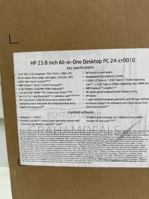 New Desktop Computer HP AiO 24 8GB AMD SSD 256GB