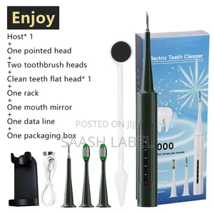 Electric Teeth Cleaner + Tooth Brush + Stand + Teeth Polishing Paste