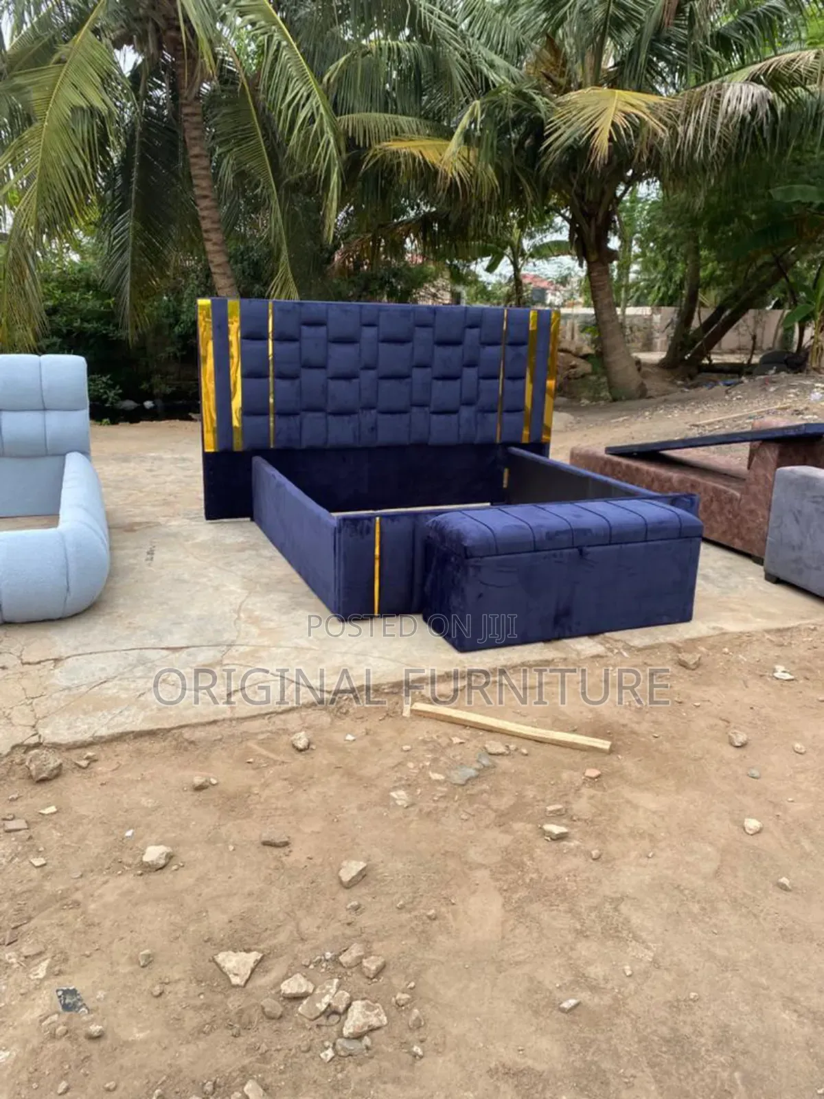 Over Size King Size Bed Frame and Ottoman