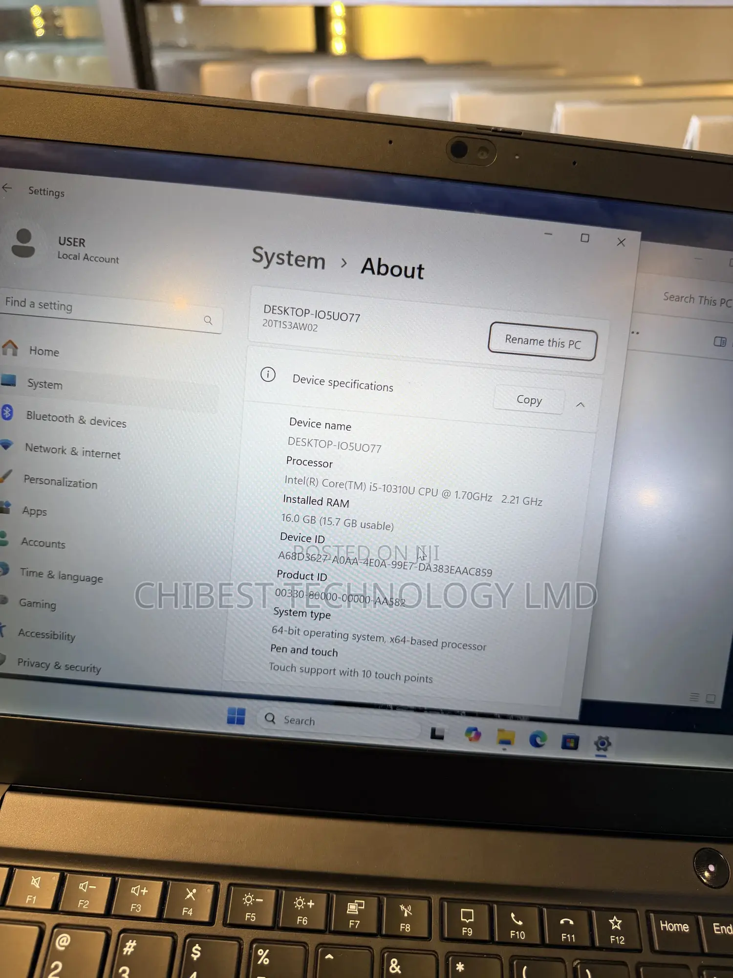 Laptop Lenovo ThinkPad T14s Gen 1 16GB Intel Core i5 SSD 256GB