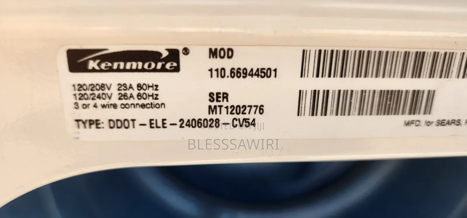 Kenmore 22kg Manual Dryer From Usa