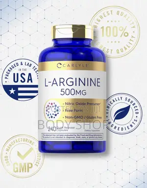 Carlyle L-Arginine 500 Mg Capsules |240 Count | Nitric Oxide Precursor