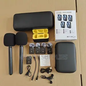 4 Mics 3-in-1 100 Meters Wireless Lapel Microphones With Battery Case