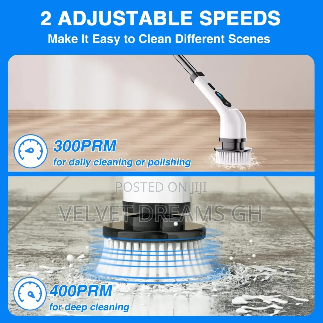 9 in 1 Electric Spin Scrubber Powerful Cleaning Brush
