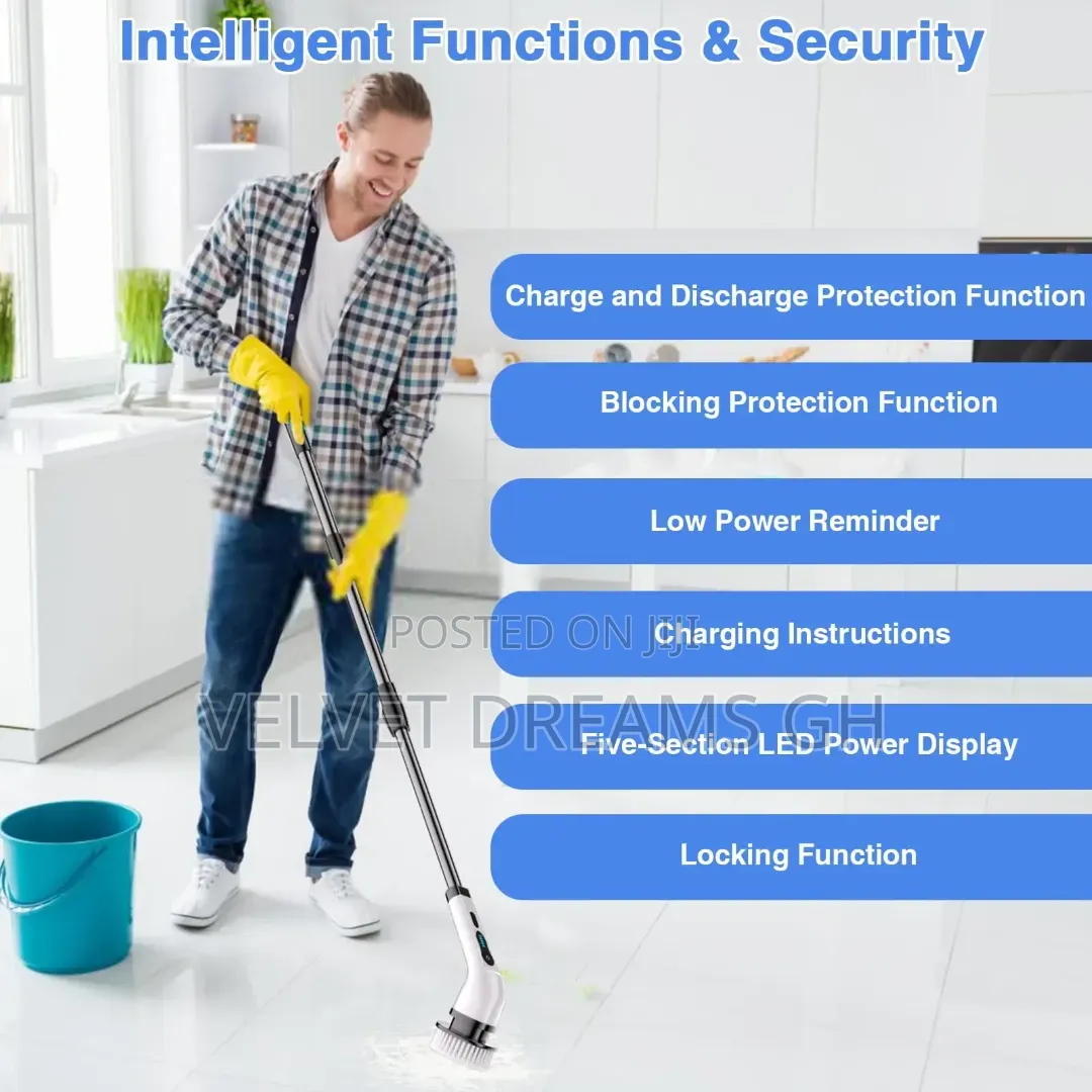 9 in 1 Electric Spin Scrubber Powerful Cleaning Brush