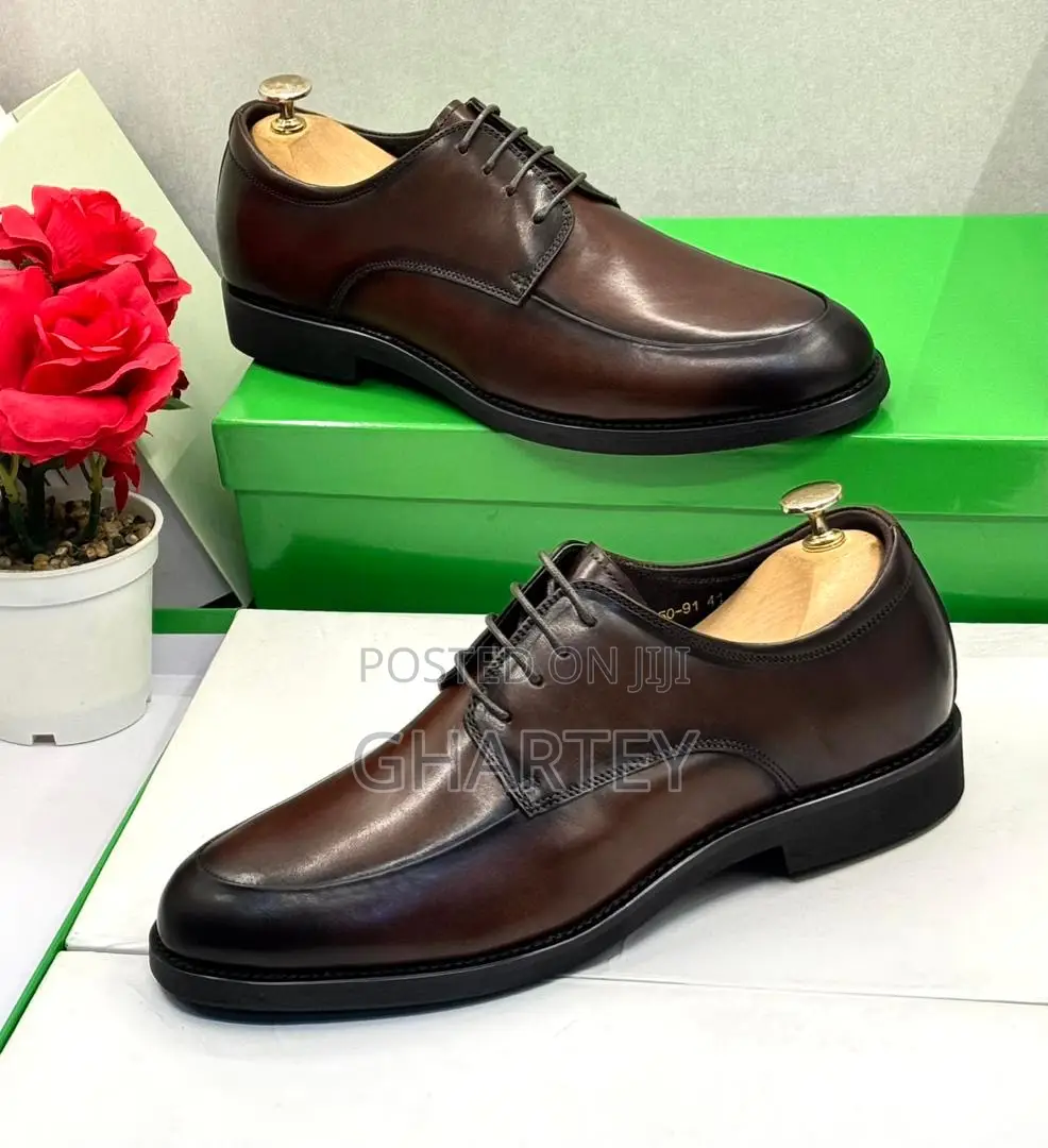High Quality Men’S Leather Executive Shoes - Black Coffee Colors