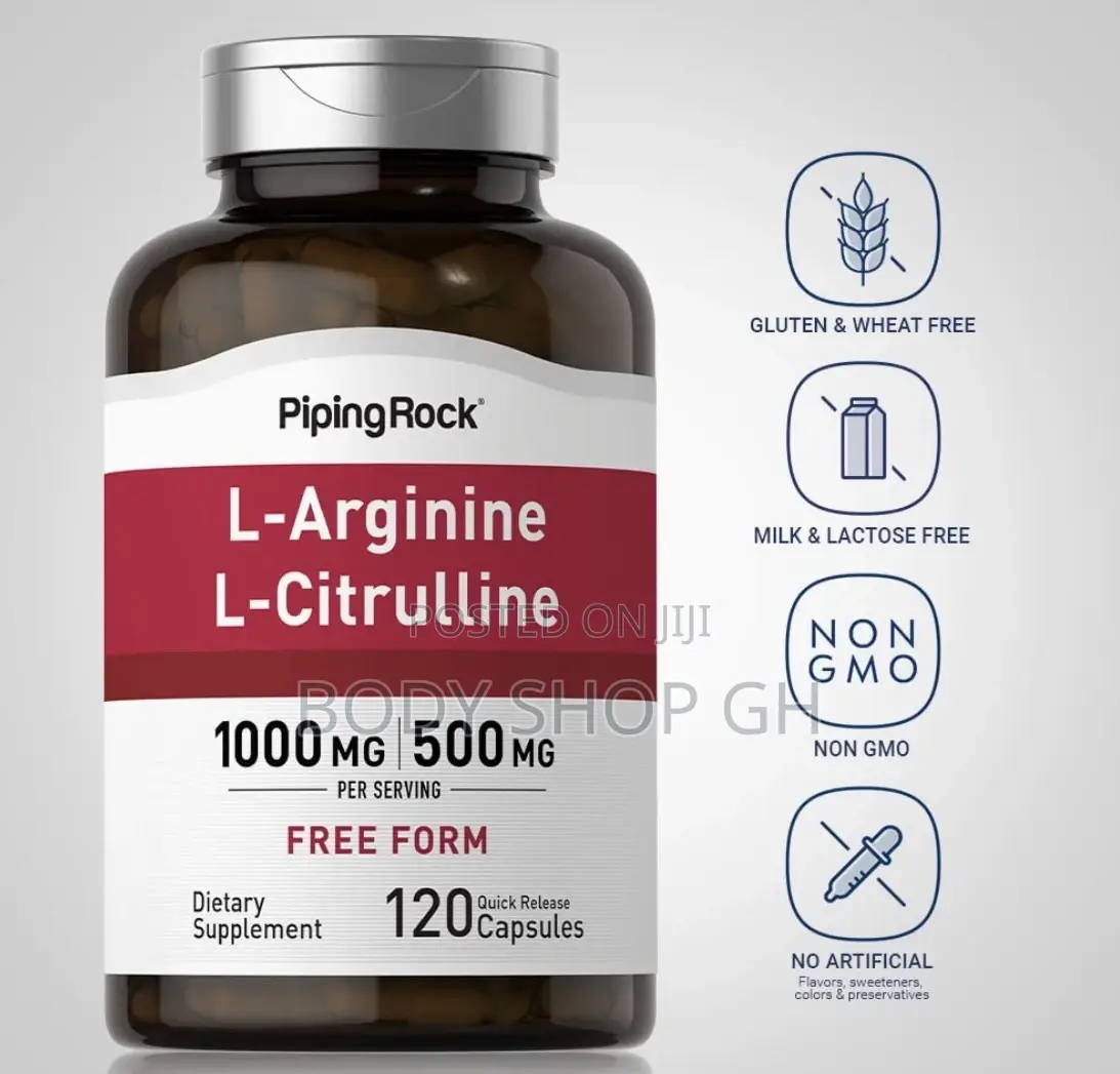 Arginine L-Citrulline Supplement 1500 Mg | 120 Capsules - Nitric Oxide