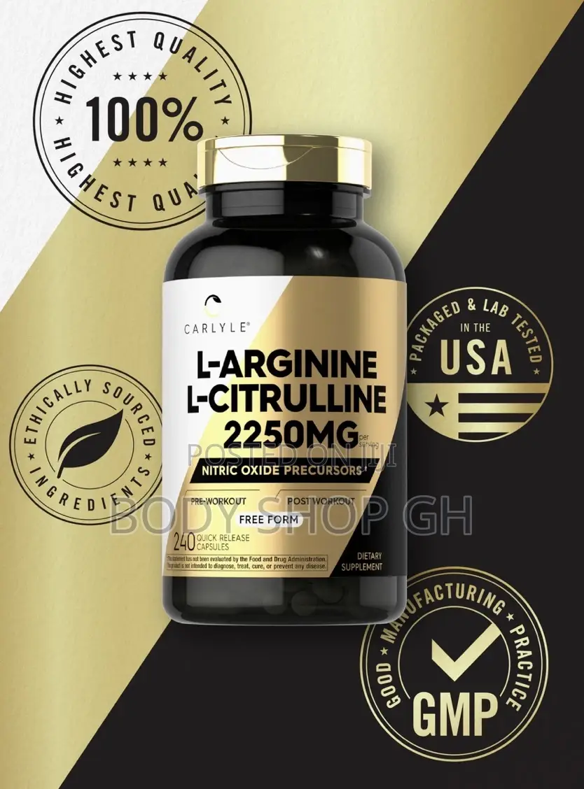 L-Arginine + L-Citrulline Supplement - Natural Nitric Oxide Booster