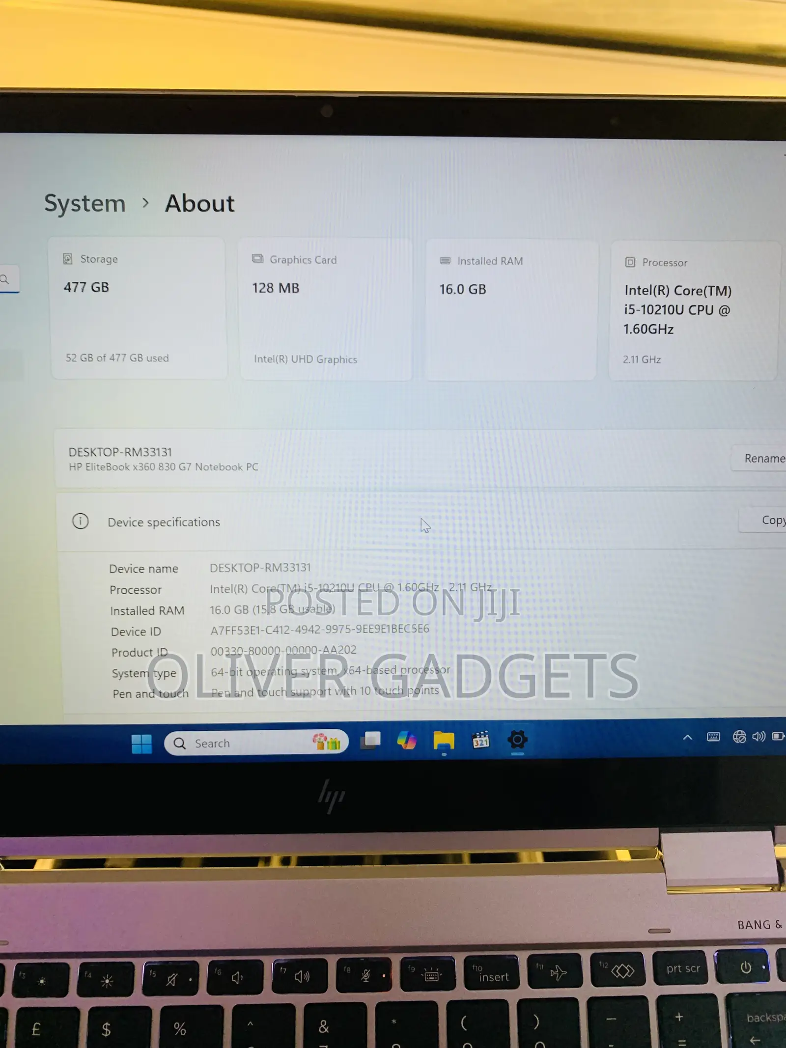 Laptop HP EliteBook x360 1030 G7 16GB Intel Core i5 SSD 512GB
