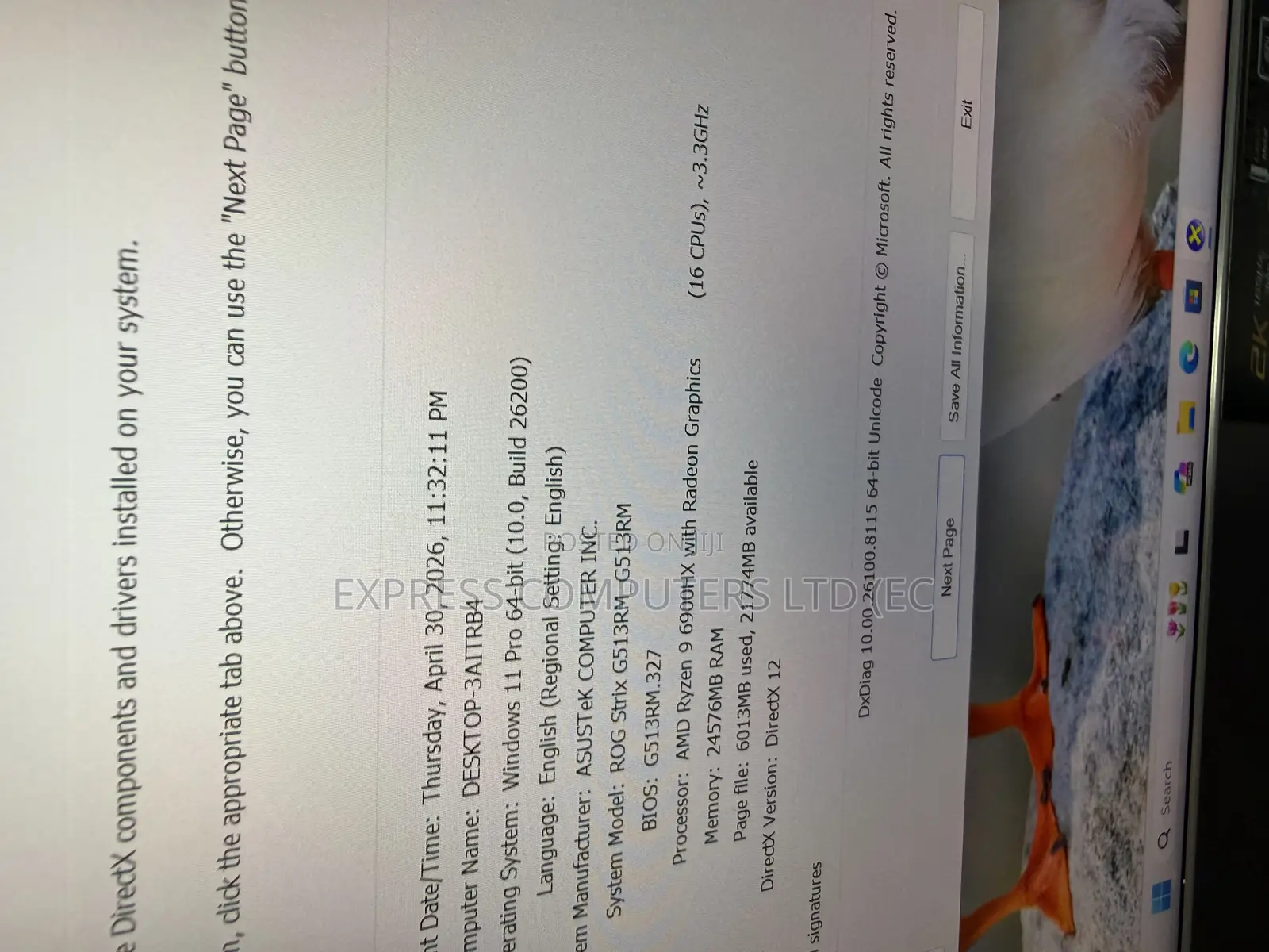 Laptop Asus ROG Strix G15 G512 24GB AMD Ryzen 9 SSD 1T