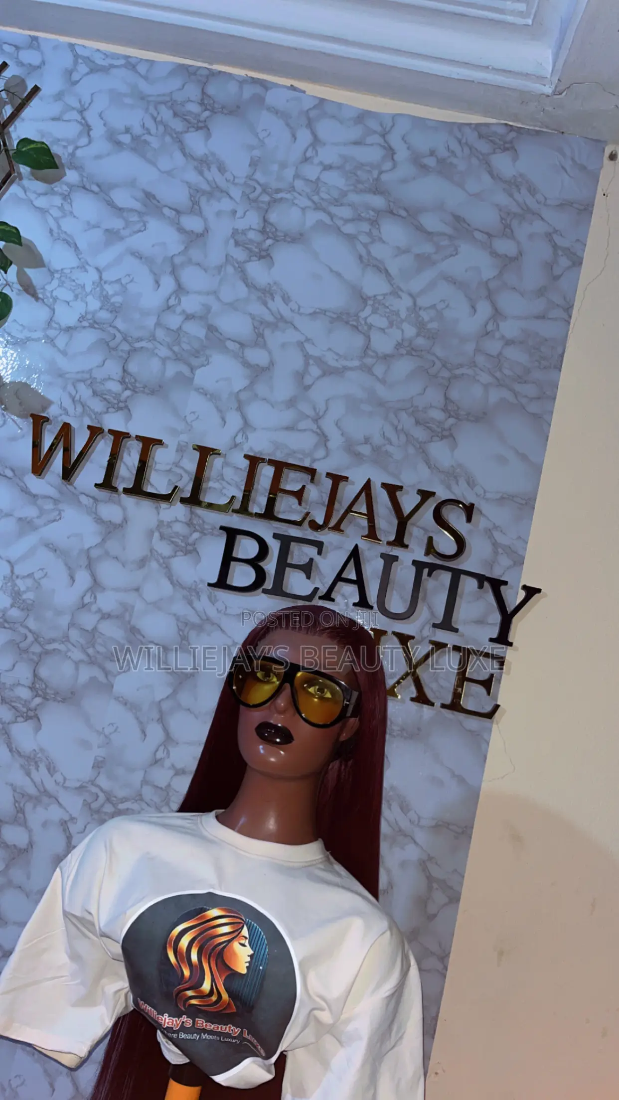 32 Inches Human Blend Burgundy