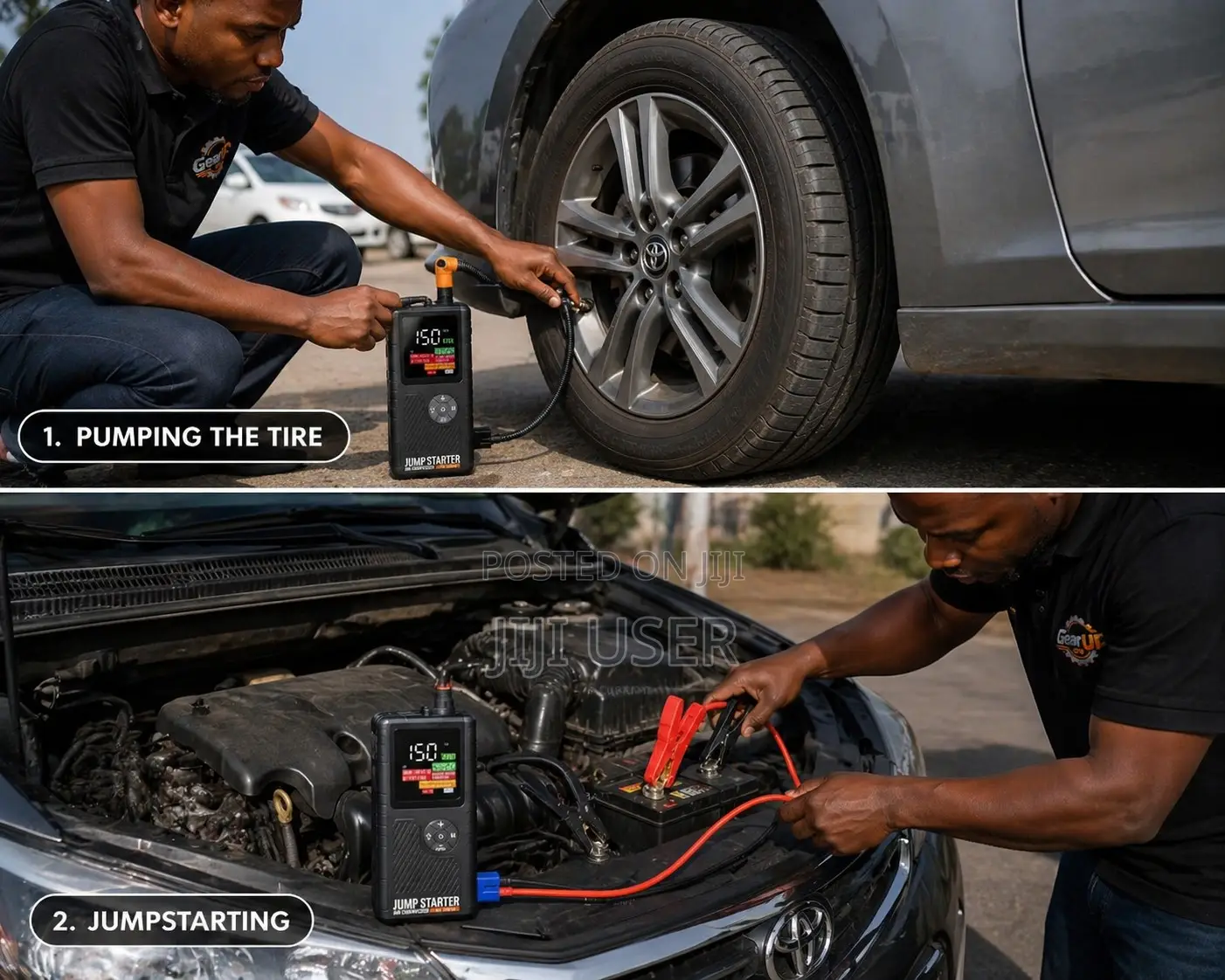 Car Jump Starter Tyre Inflator (Portable Emergency Kit)