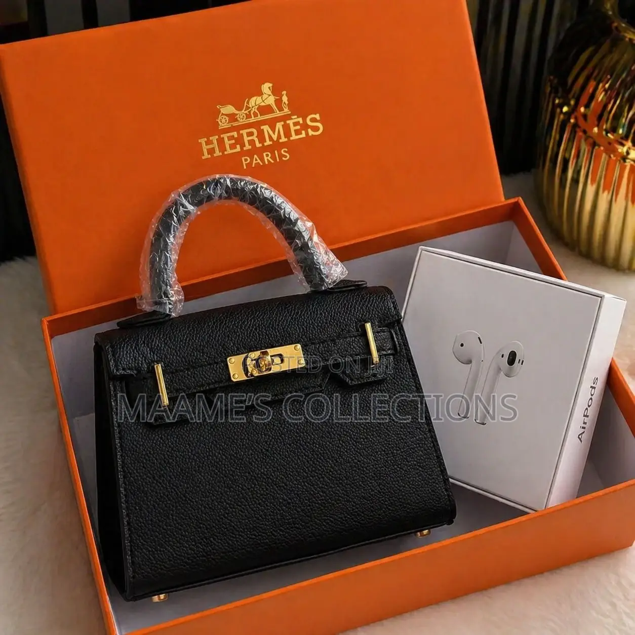 Luxury Hermès Kelly Women’S Handbag With Airpod (In a Box With Airpod)