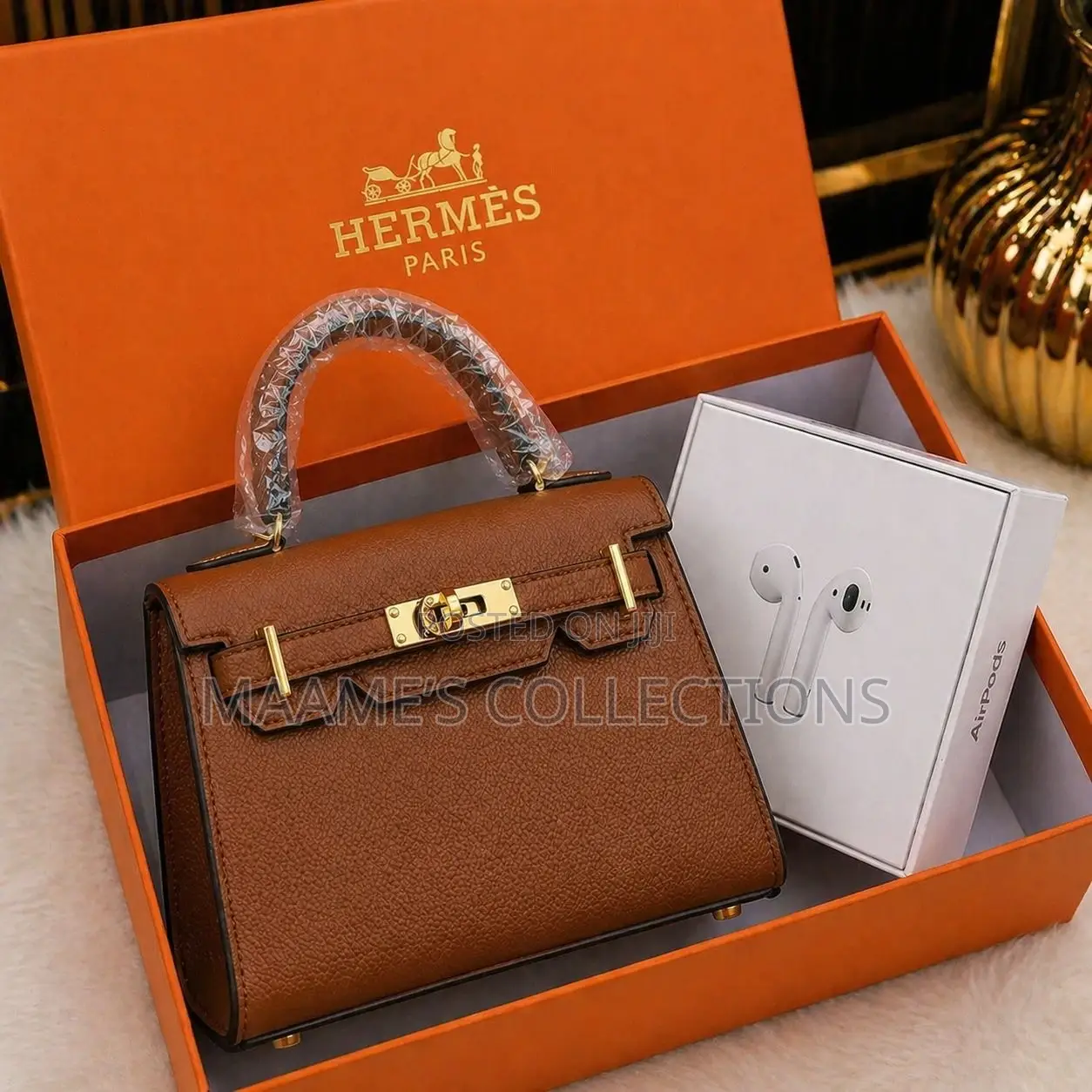 Luxury Hermès Kelly Women’S Handbag With Airpod (In a Box With Airpod)