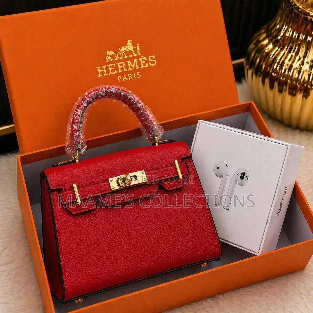Luxury Hermès Kelly Women’S Handbag With Airpod (In a Box With Airpod)