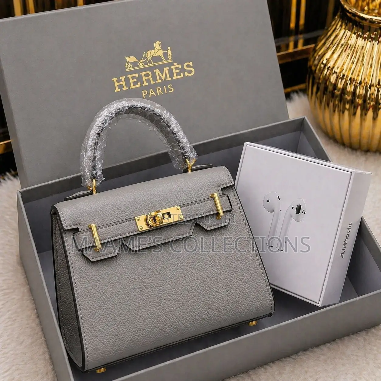 Luxury Hermès Kelly Women’S Handbag With Airpod (In a Box With Airpod)