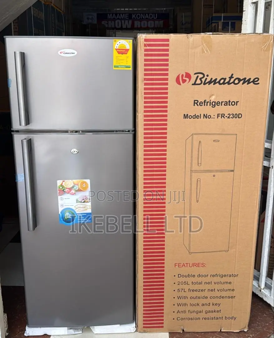 Binatone Fr-230d Double Door Refrigerator – 205l