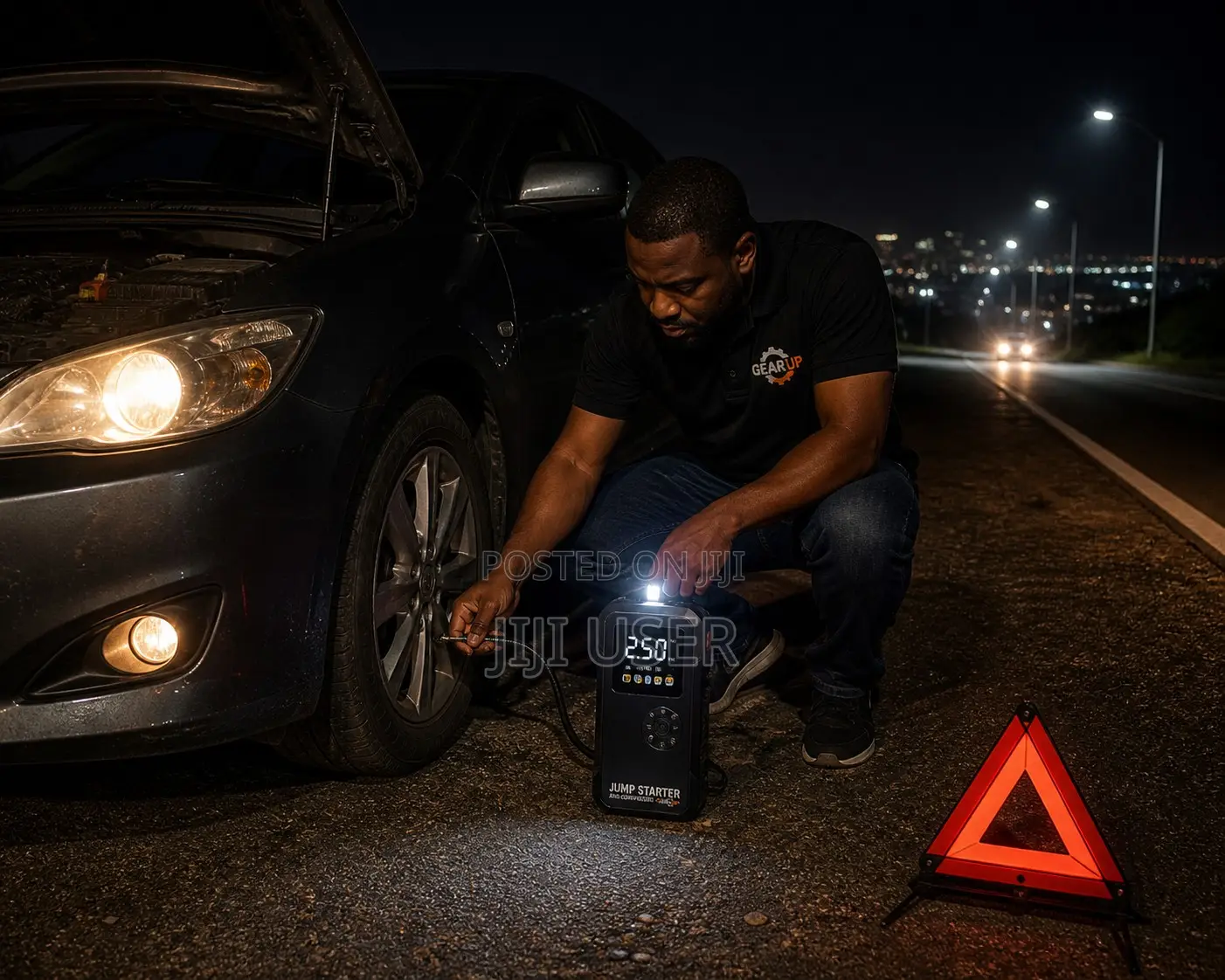 Car Jump Starter Tyre Inflator (Portable Emergency Kit)