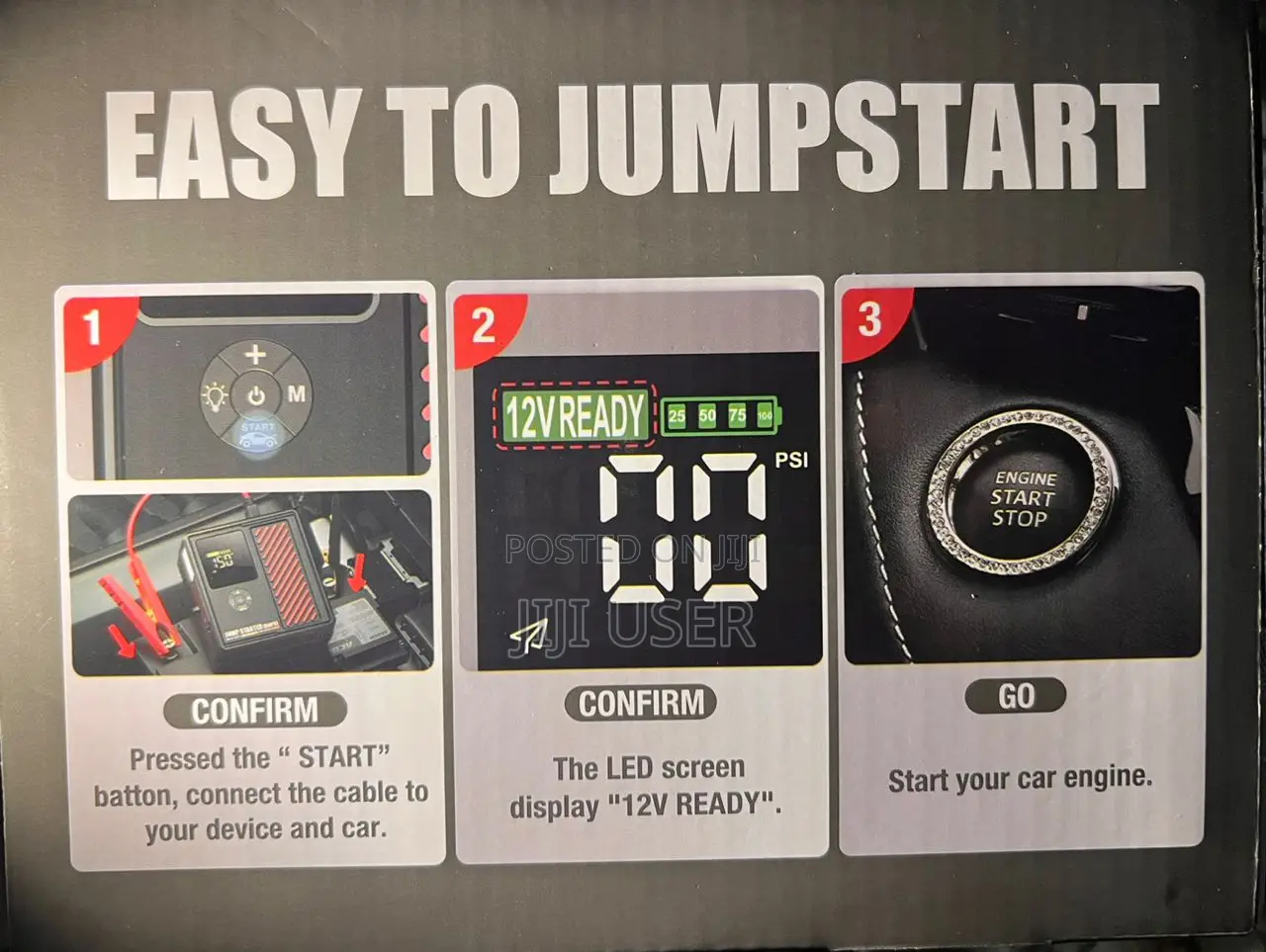 Car Jump Starter Tyre Inflator (Portable Emergency Kit)