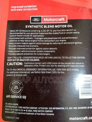 Premium Quality Motorcraft Oil for Ford Cars Imported From USA