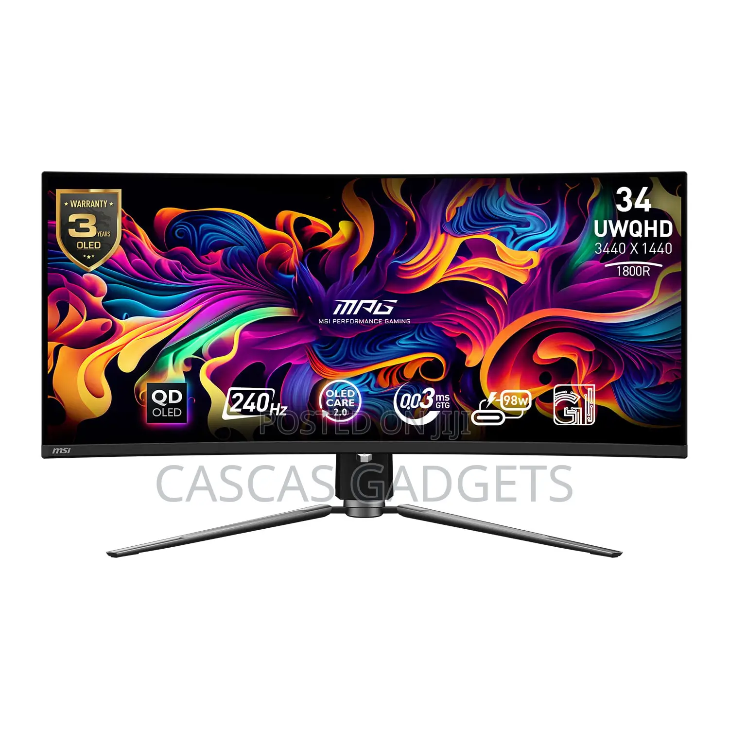 Msi MPG 341cqpx 34" 240hz Qd-Oled (Hdr400, 98w Usb-C Pd, Dp 1.4a/Hdmi)