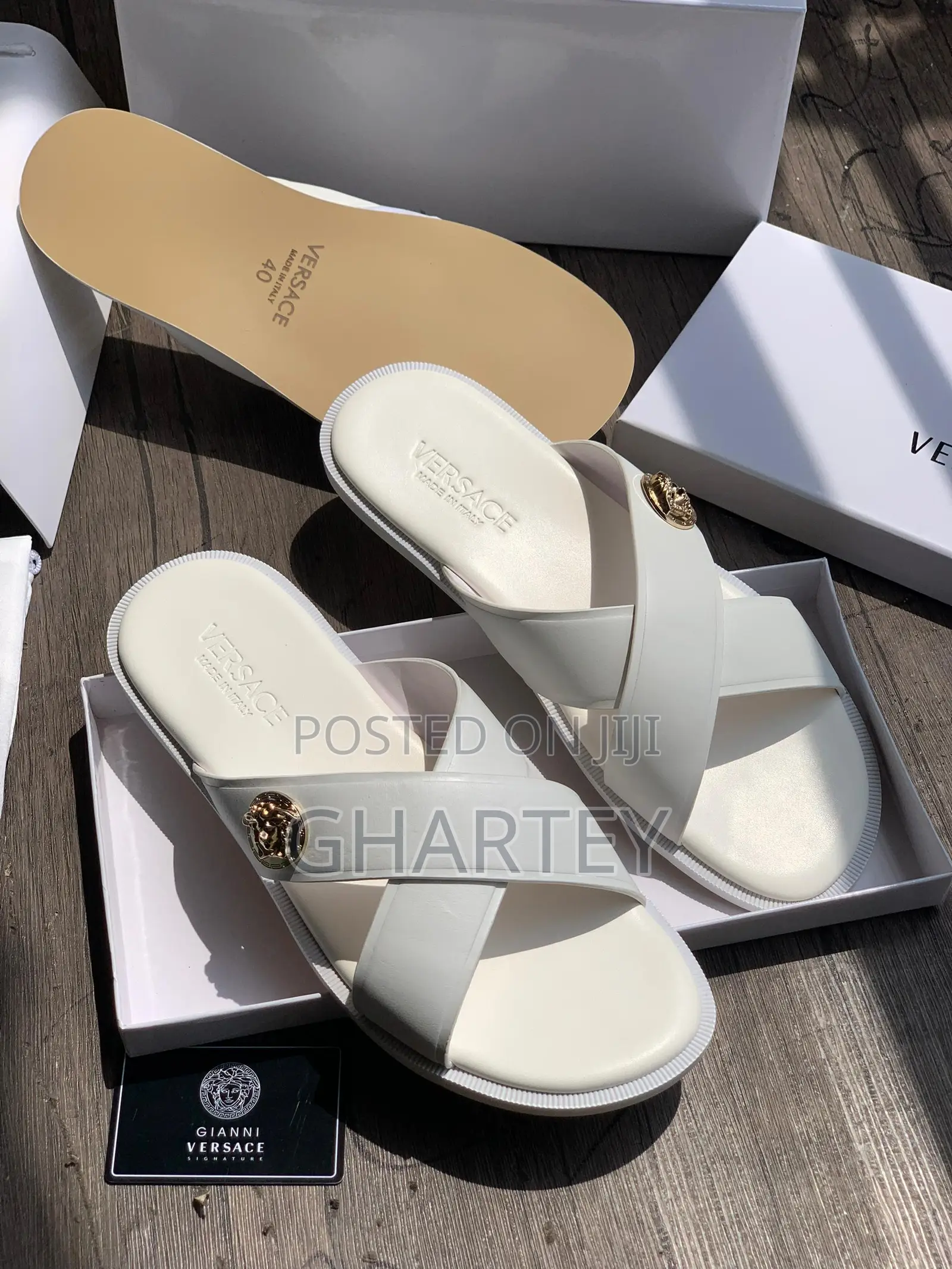 Versace Medusa Crisscross Slides – Italian Luxury, Minimalist Style