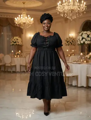 Luxe Eclipse Tiered Lace-Up Midi Dress