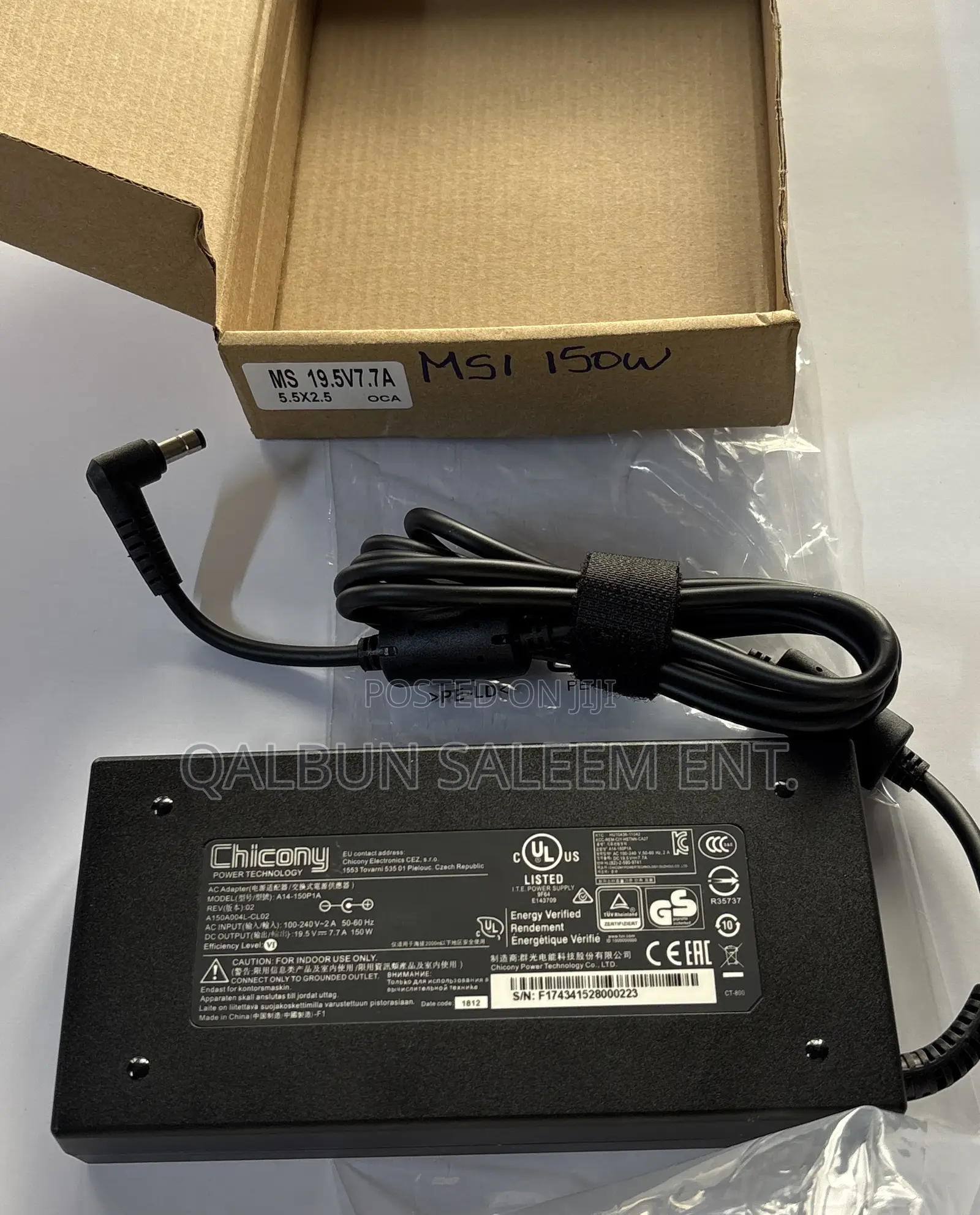 Brand-New Original Msi 19.5v 7.7a 150w Adapter for Pulse Gl66 Gl76 15m