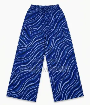 Women's African Print Trousers Wide Leg Multicolor Large
