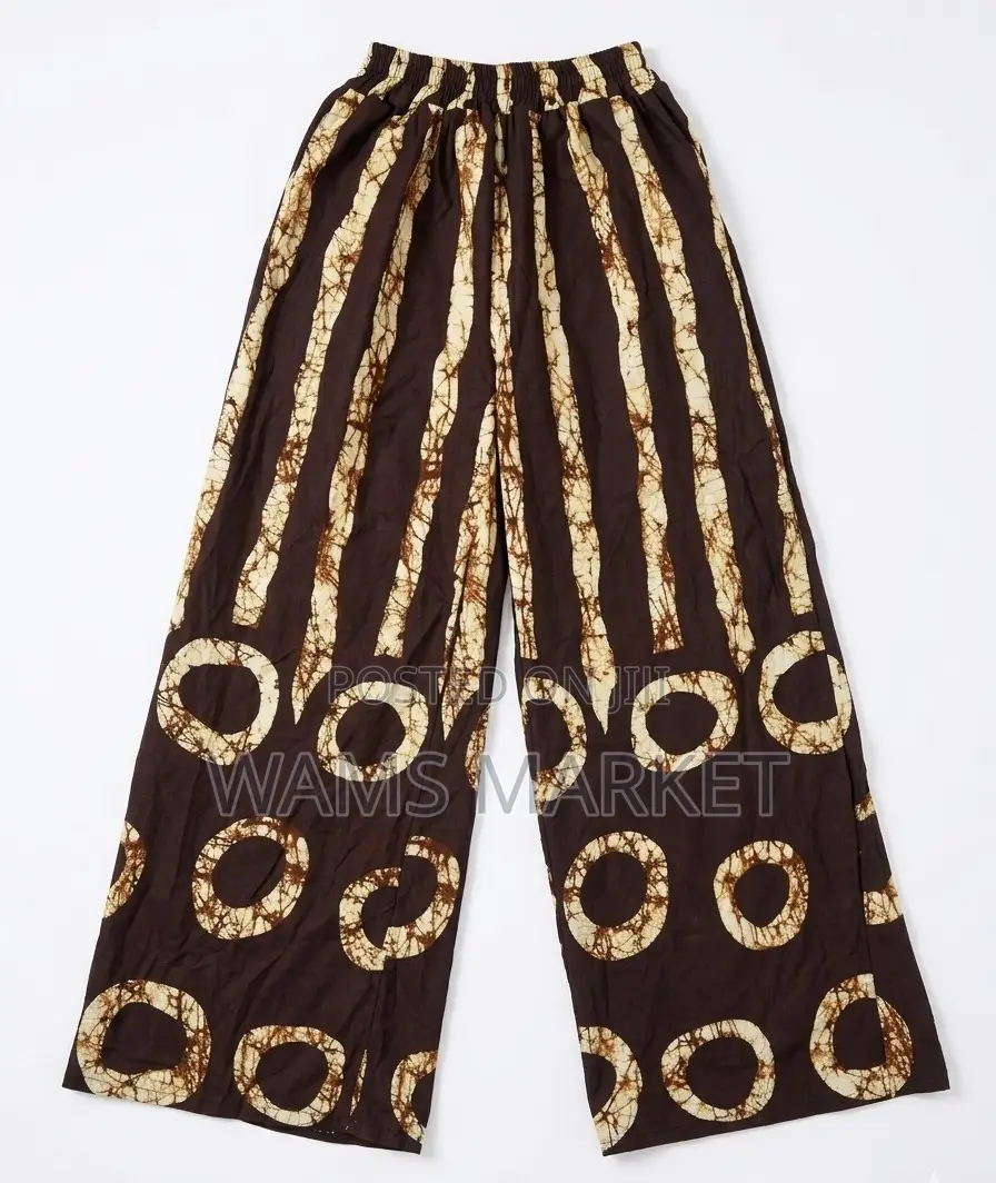 Women's African Print Trousers Wide Leg Multicolor Large