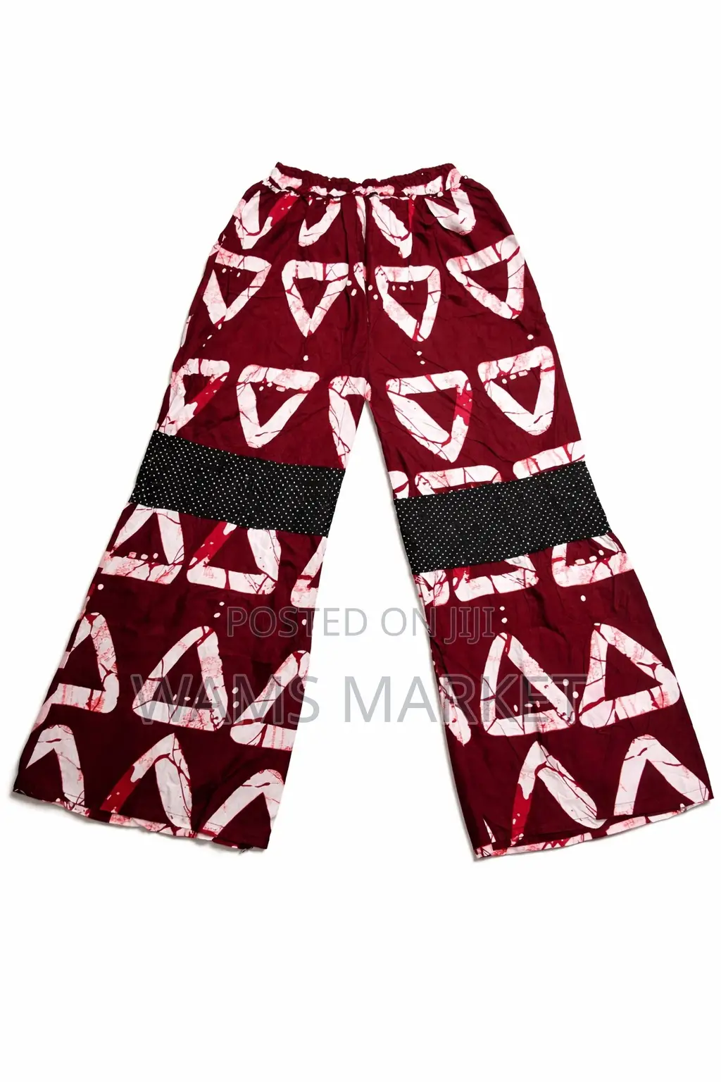 Women's African Print Trousers Wide Leg Multicolor Large