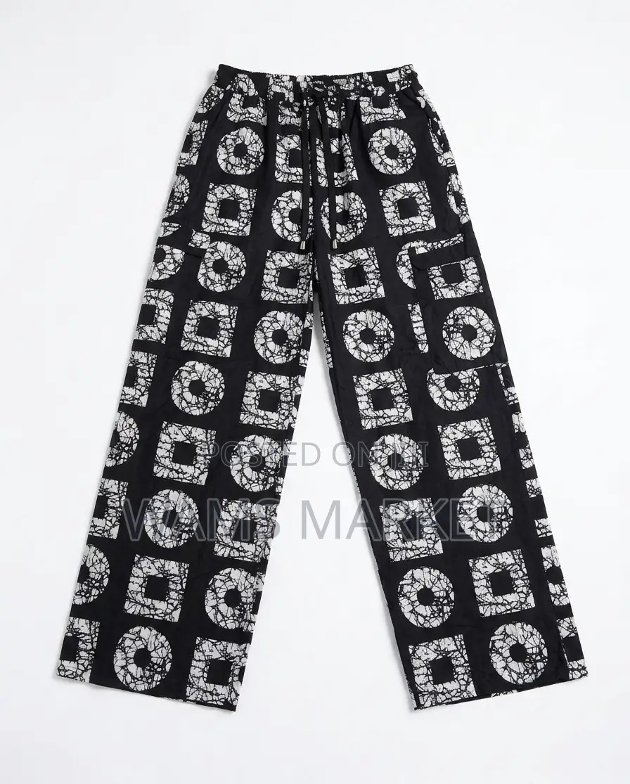 Women's African Print Trousers Wide Leg Multicolor Large
