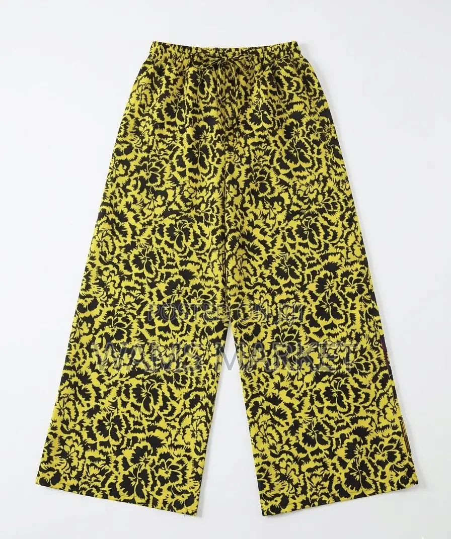 Women's African Print Trousers Wide Leg Multicolor Large